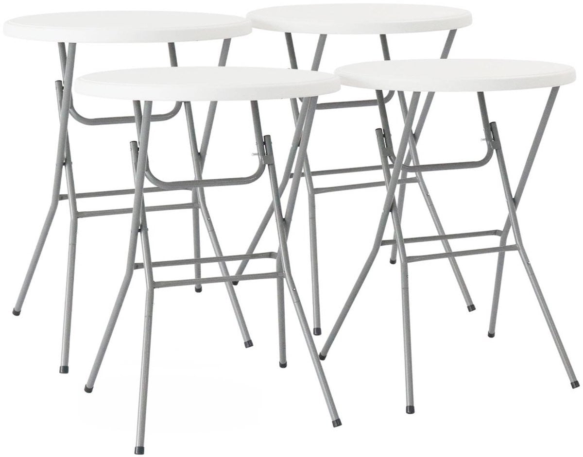 Sweek Set van 4 opvouwbare statafels van staal voor tuin en terras