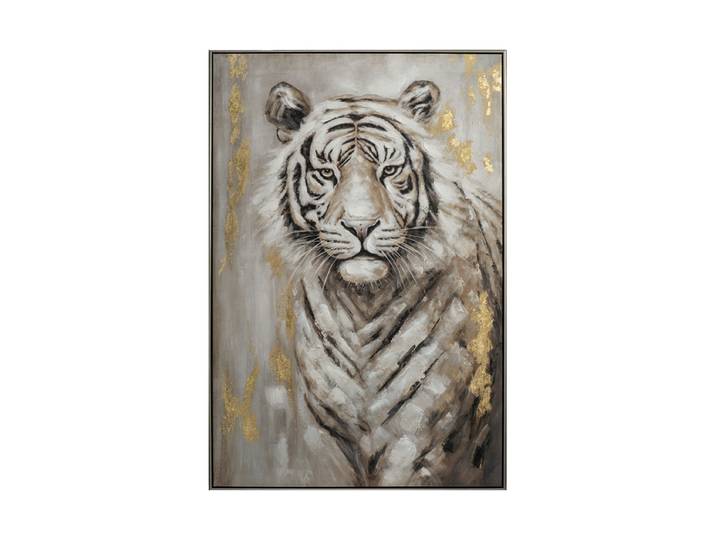 Handbemaltes, gerahmtes Bild „Bright Tiger“ 82.5 x 122.5 cm Multicolor Crea Collection