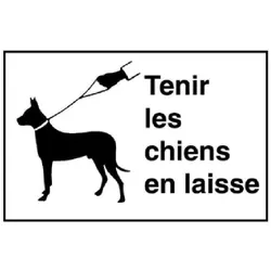 BRW, Sicherheitskennzeichnung, Signaltafel Tenir les chiens en laisse 17.91