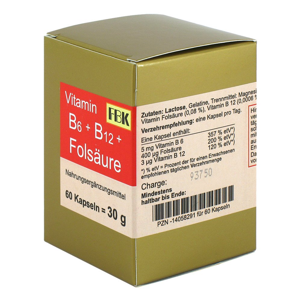 FBK-Pharma GmbH Vitamin B6+b12+folsäure Kapseln 14058291