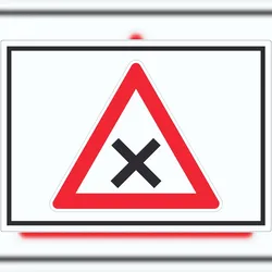HB-Druck Aufkleber Achtung Kreuzung Vorfahrt rechts Symbol A6 (105x148mm)