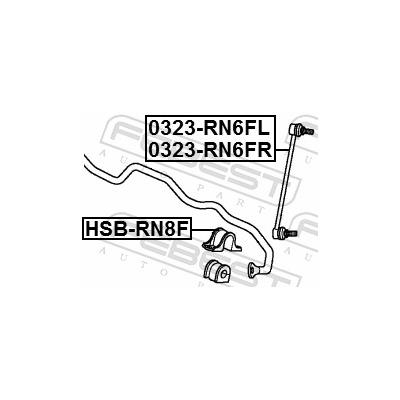 FEBEST Lagerung, Stabilisator HSB-RN8F vorne für HONDA