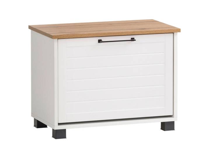 Mid.you Garderobenbank, Weiß, Kunststoff, 62x47.2x34.1 cm, in verschiedenen Holz-Dekoren erhältlich, Garderobe, Garderobenbänke