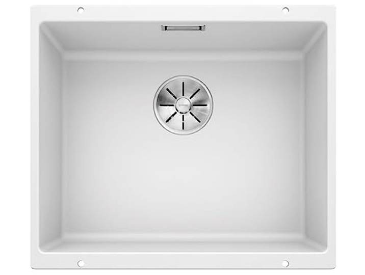 BLANCO SUBLINE 500-U – Évier de Cuisine en Granit pour Meubles Bas de 60 cm de Large – Sous Plan – SILGRANIT – Blanc – 523436