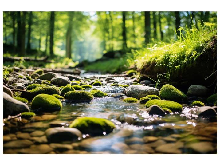 Acrylglasbild Waldbach image LAND