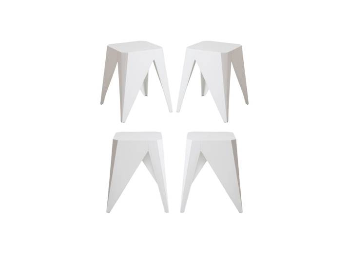 4er Set Bul Hocker - Weiß