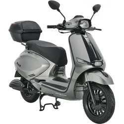 Alpha Motors Motorroller Napoli 125 ccm 85 km/h EURO 5+ silber-schwarz inkl. Topcase