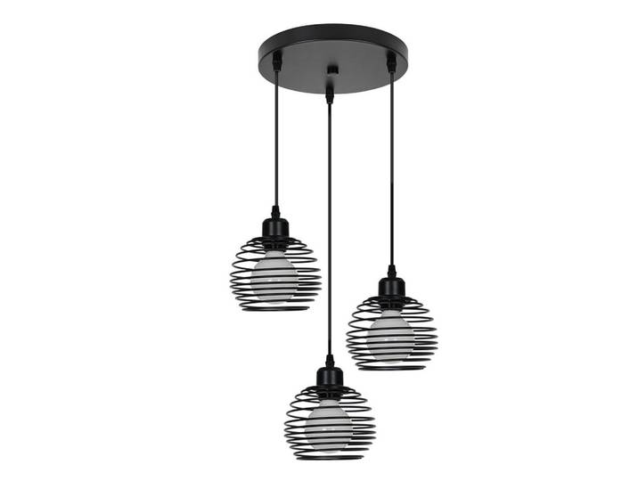 Nettlife Pendelleuchte Walburga 3-flammig 30/24/139 cm, Schwarz, Metall, E27, 24x139x30 cm, Lampen & Leuchten, Innenbeleuchtung, Hängeleuchten, Pendelleuchten