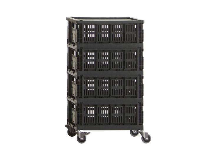 HAY- Colour Crate Rollcontainer, charcoal, recycled