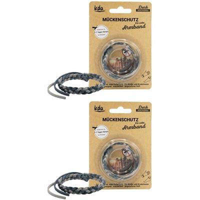 Mückenschutz Armband PU-Leder mischgrau KDA 2x 2x1 St