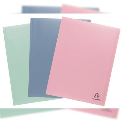 Exacompta 88539E 12x Sichtmappe A4, mittelfestes Recycling-PP, 50 Hüllen, Kollektion AutentiK - Farben sortiert