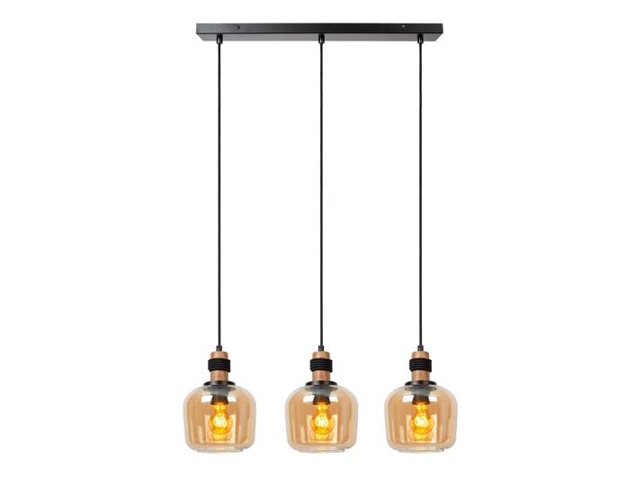 Suspendion verre 3 lumières verre ambré