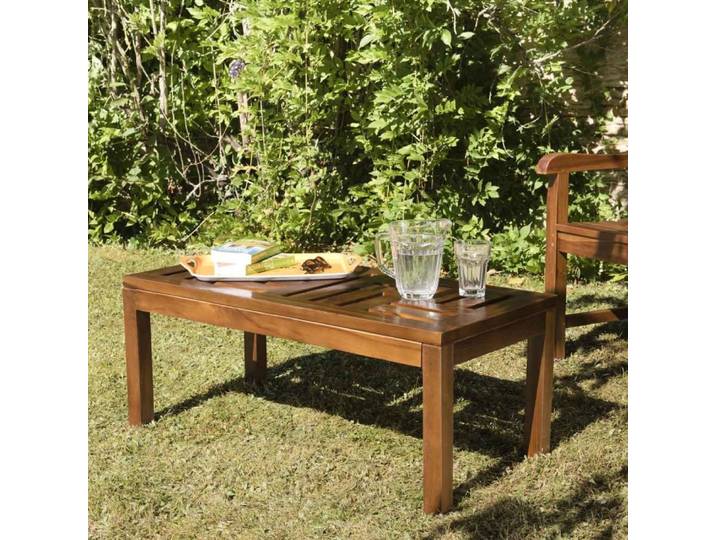 MAEVA - Table basse de jardin rect. 100 x 50 cm en bois teck huilé