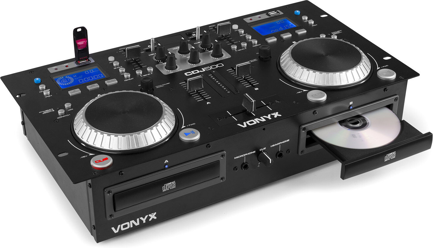 Vonyx Cdj500 Verstärkter Doppelspieler Cd/mp3/usb/bt