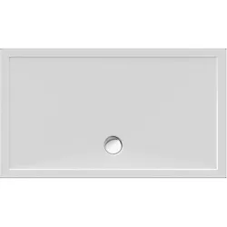 Schröder Viereck Duschwanne Deepstone E 140x80x2 cm weiß, Mineralguss