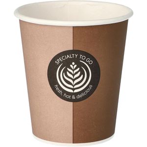 Papstar Trinkbecher 14808 To Go, farbig, Pappe, Einweg, für Heißgetränke, 0,2 l, 50 Stück