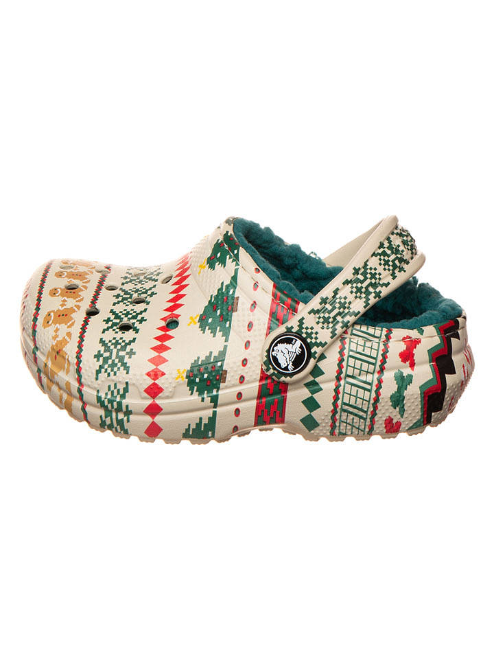 Crocs Clogs "Lined Fair Isle" in Beige - 33/34