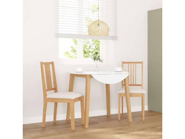 NLQMSU Essstühle mit Kissen, 2 Stück, Massivholz, Kautschukbaumholz, Natur Ergonomisches Design, bequeme Rückenlehne, Gummibaumholz, für Esszimmer und Wohnzimmer