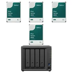 Synology DiskStation DS425+ 4 Einschübe NAS-Server Leergehäuse + 24 TB (4x 6TB) Synology Plus 3.5" SATA HDD Festplatte