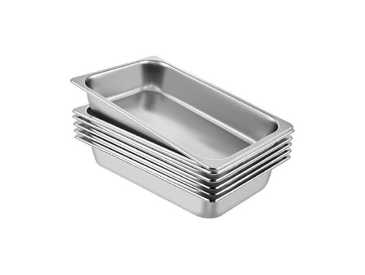 Buffet-Chafing-Dishes, 8,5 l–20,5 l, Gastronorm-Pfannen, Dampf-Tischpfannen, Tablett, Lebensmittelbehälter aus Edelstahl for Party-BBQ-Backen Für Heimwerkerprojekte(6PCS 13L)