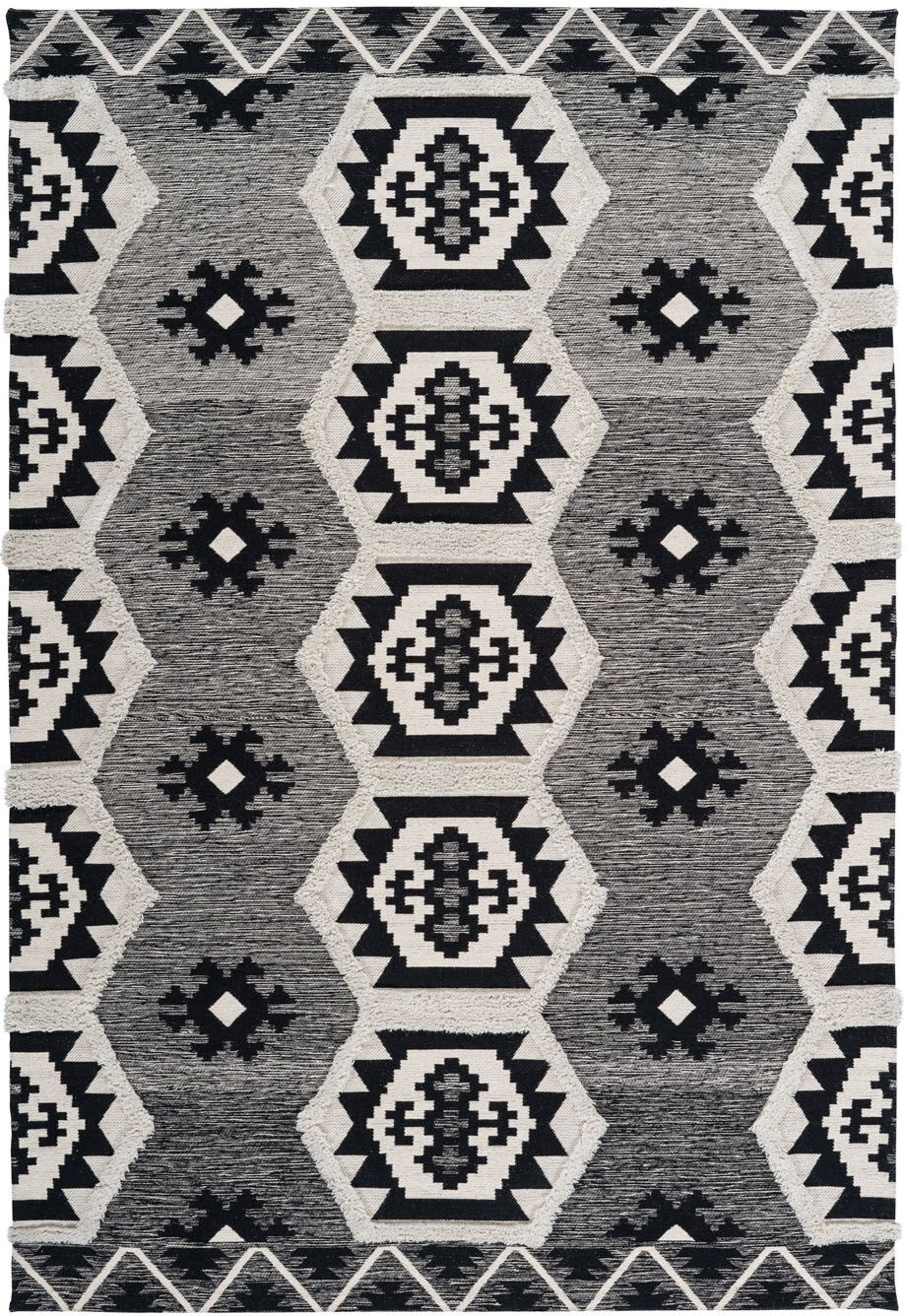Teppich ARTE ESPINA "Ethnie 300", grau, B:160cm H:10mm L:230cm, Baumwolle, Teppiche, Teppich, 3D-Design, Kurzflorteppich, Ethno-Design grau B : 160cm 1 Stk., 10mm, L: 230cm