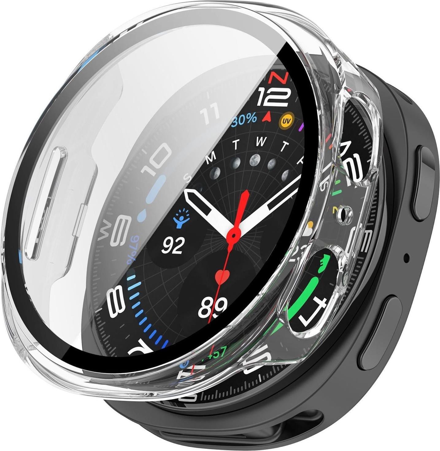 Wigento Beschermhoes en beschermglas H9 voor Samsung Galaxy Watch 9 en 8 44mm
