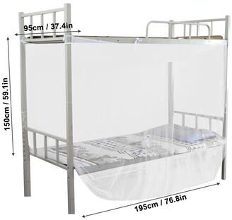 The Handy Homestead White Mosquito Net Bed Canopy For Full Queen King Beds 150x195x170cm