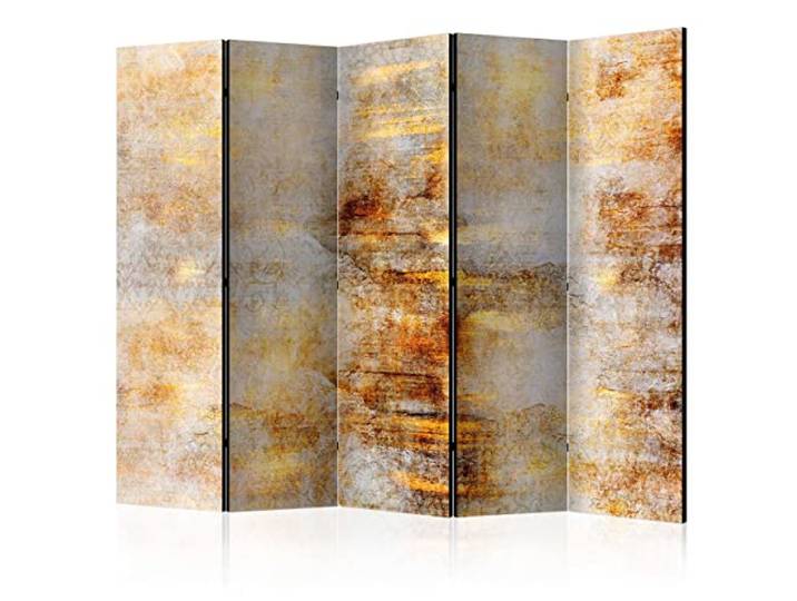 decomonkey Paravent Raumteiler Innen Abstrakt, 225x172 cm, 5-teilig, Muster Beidseitig, Wohnzimmer, Room Divider, Wall, Raumteiler Stehend, Trennwand, Sichtschutz, Spanische Wand, Sichtschutzwand, Holz