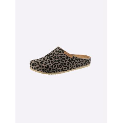 Hausschuh MUBB, Damen, Gr. 42, beige (beige, gemustert), Filz, Wolle, Schuhe Hausschuh