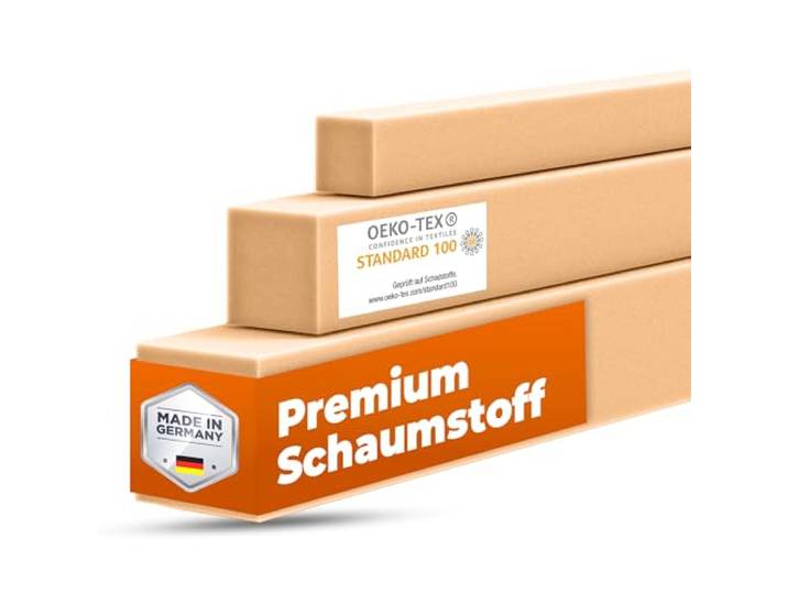 saarschaum Schaumstoffstreifen Matratzenverlängerung Schaumstoff Zuschnitt Bett Lückenfüller Matratzenausgleich Matratzenverbinder Polster HR4030 20x20x200cm