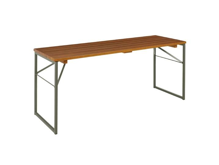 VEGA Outdoor Tisch Expose 180x60x76.5 cm (LxBxH); Platte nussbaum, Gestell grau; rechteckig