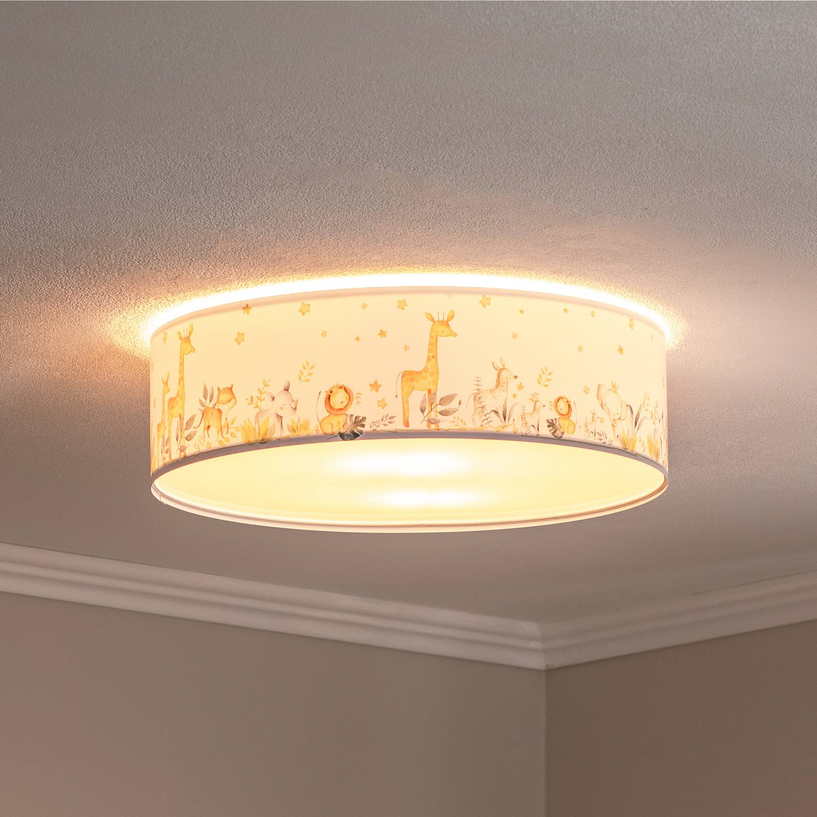 Deckenlampe Max Maco Design, dimmbar, weiß / opal, für Kinderzimmer, Kunststoff, Deckenlampe