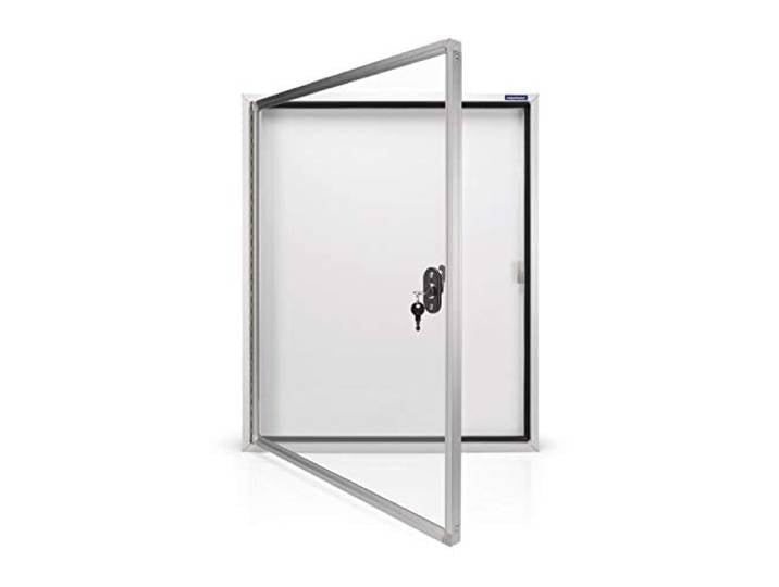magnetoplan Schaukasten CC, 6 x A4 mit Sicherheitsglas für Außenbereich, weiß/aluminium/grau