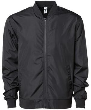 Independent Trading Co. EXP52BMR Lightweight Bomber Jacket in Black size Medium   Polyester