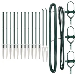 vidaXL Zaunpfosten 13 pcs Grün Stahl
