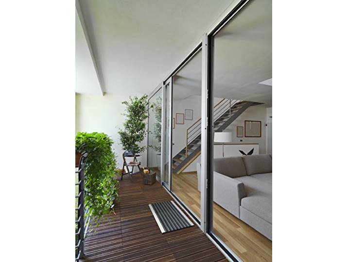 andiamo Exclusive Fußabtreter Türmatte Gummimatte Aluminium Sauberlaufmatte Fußmatte, schwarz, 40 x 60 x 0,8 cm