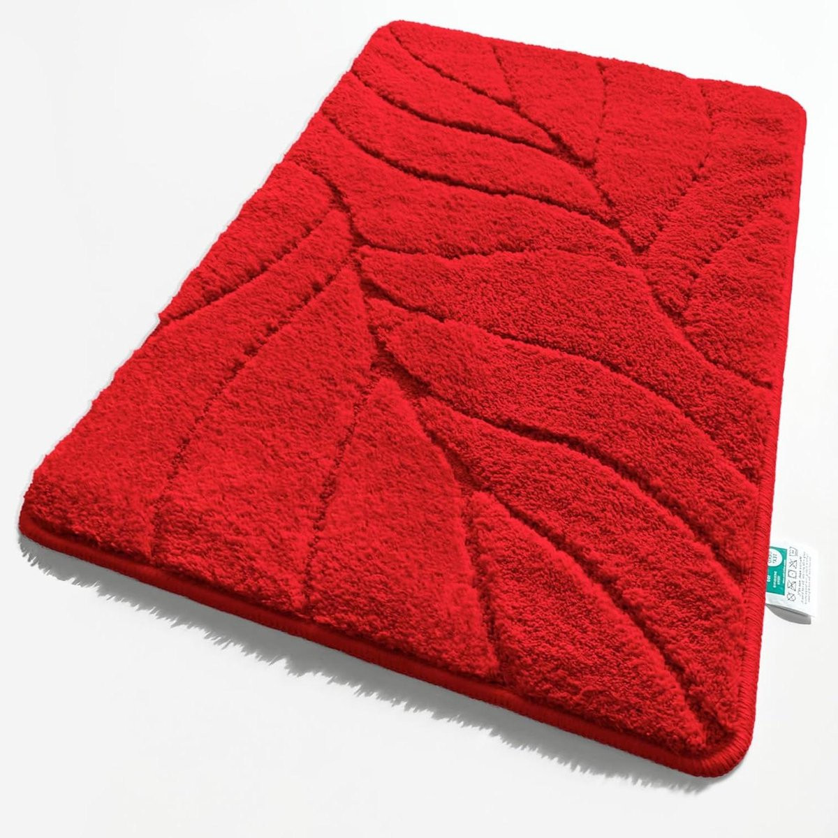 Extra pluizige en sneldrogende badmat voor in de badkamer, Rood, 80 x 150 cm