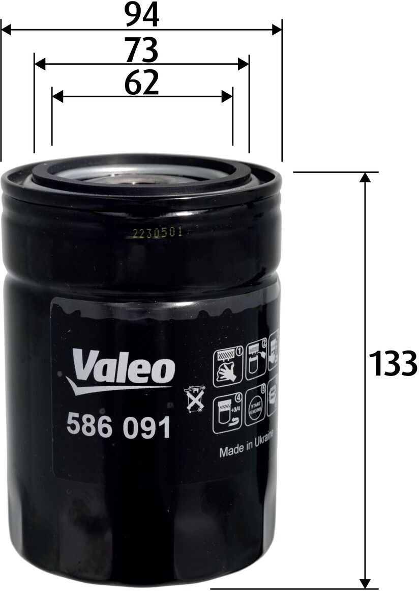 Valeo Ölfilter 586091 Anschraubfilter 133mm Für Ford Nissan