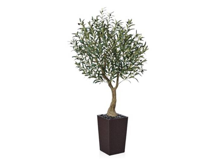 VeriNatural Olivenbaum Künstlich 150 cm Braun Kegelformiger Topf 1 Stück