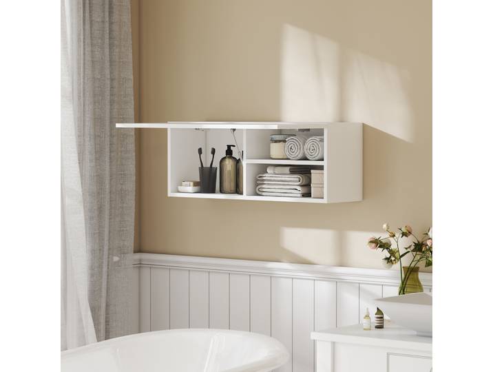 HOMCOM Armoire Murale Salle de Bain 80x25x30cm Blanc
