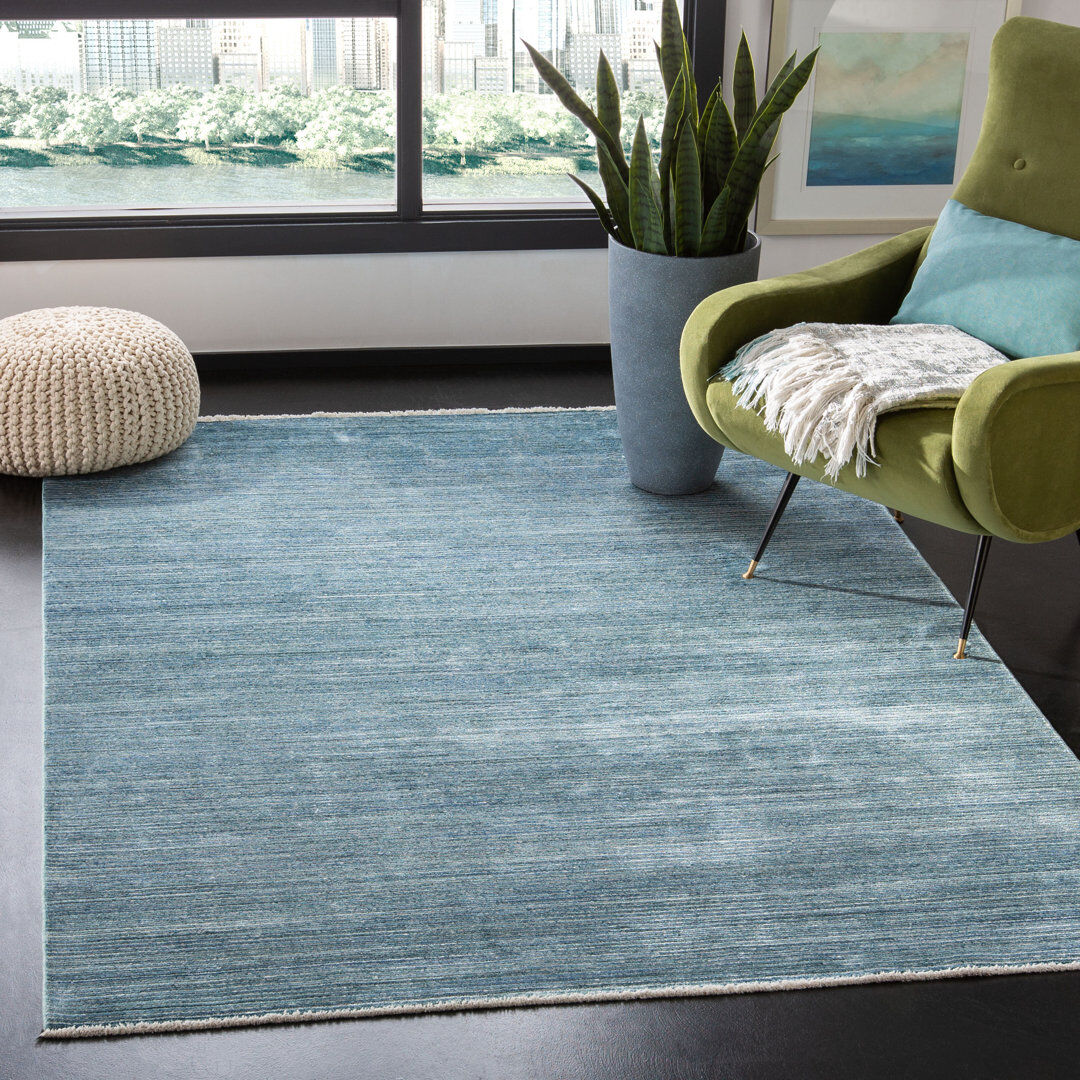 Rio Stonegate Viscose Area Rug Blue Rectangle 122 x 183 cm