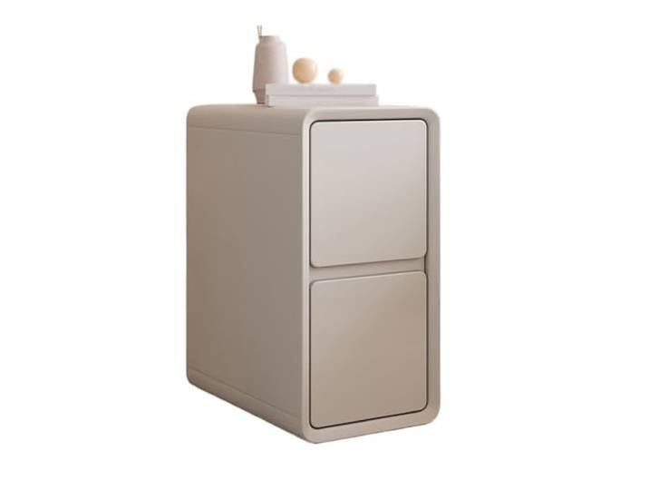 YANG11FAN Vielseitig Kleiner Gap-Nachttisch aus massivem Holz in Creme(XS)