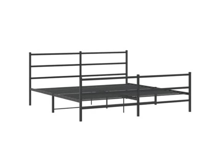 KTHLBRH Bettgestell mit Kopfteil und Fußteil, Metall, schwarz, 183 x 213 cm Lattenrost aus Stahl inklusive Lattenrost, Stauraum unten, stabile Konstruktion