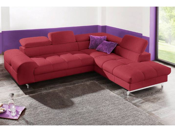 COTTA Ecksofa Chef bequem, tolle Verarbeitungsdetails, Breite 262cm, L-Form, mit Kopfteilverstellung, edle Metallkufen, optional Schlaffunktion