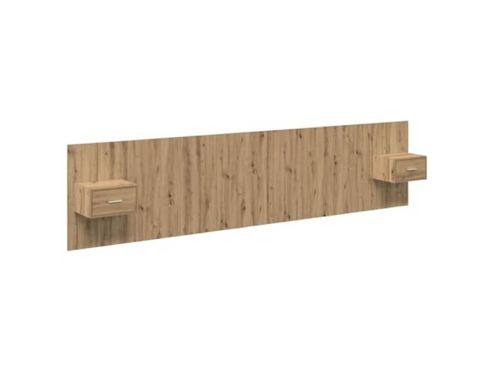 GHVBNMF Kopfteil mit Nachttisch Set 3-teilig, Artisan-Eiche Wandmontage Wandmontiertes Bettrückenteil im Schlafzimmer mit integrierten Ablagefächern und Schubladen aus stabilem Holzwerkstoff.