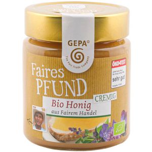GEPA Honig Faires Pfund, Blütenhonig aus Lateinamerika, BIO, cremig, im Glas, 500g