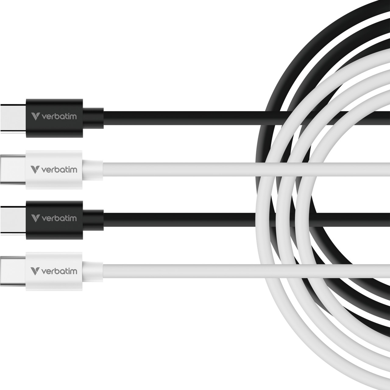 Verbatim Sync & Charge Kabel USB-C auf USB-C 60W 100cm -Doppelpack schwarz+ weiß 32391