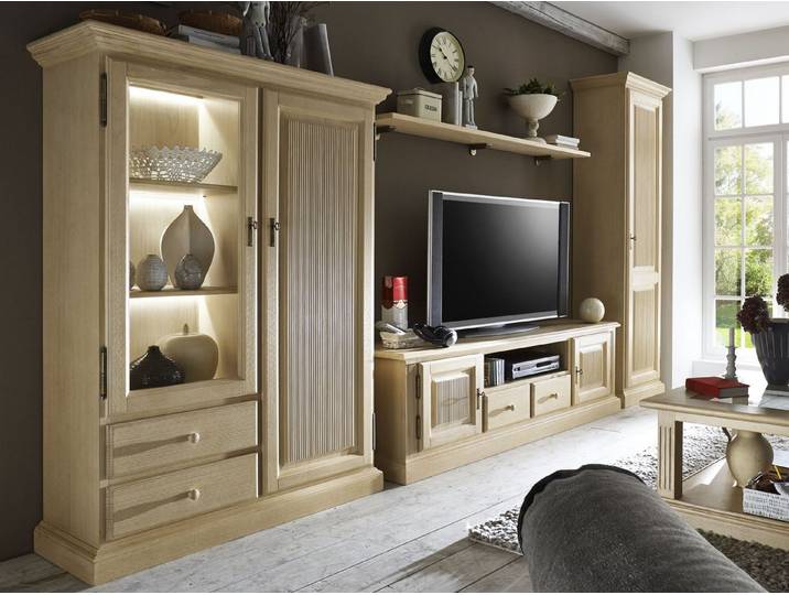 Casamia Schrank-Set Wohnwand Wohnzimmer Schränke Casapino 4-teilig TV-Schrank Highboard