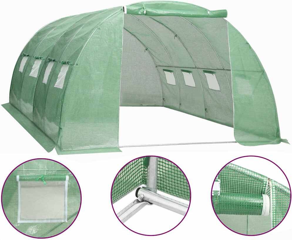 vidaXL Serre 16 m² 4x4x2 m