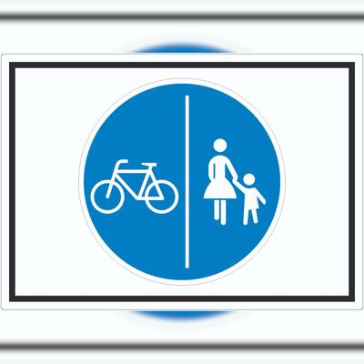 HB-Druck Aufkleber Getrennter Rad- und Gehweg Symbol A3 (297x420mm)